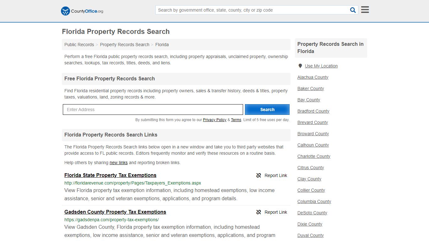 Florida Property Records Search - County Office