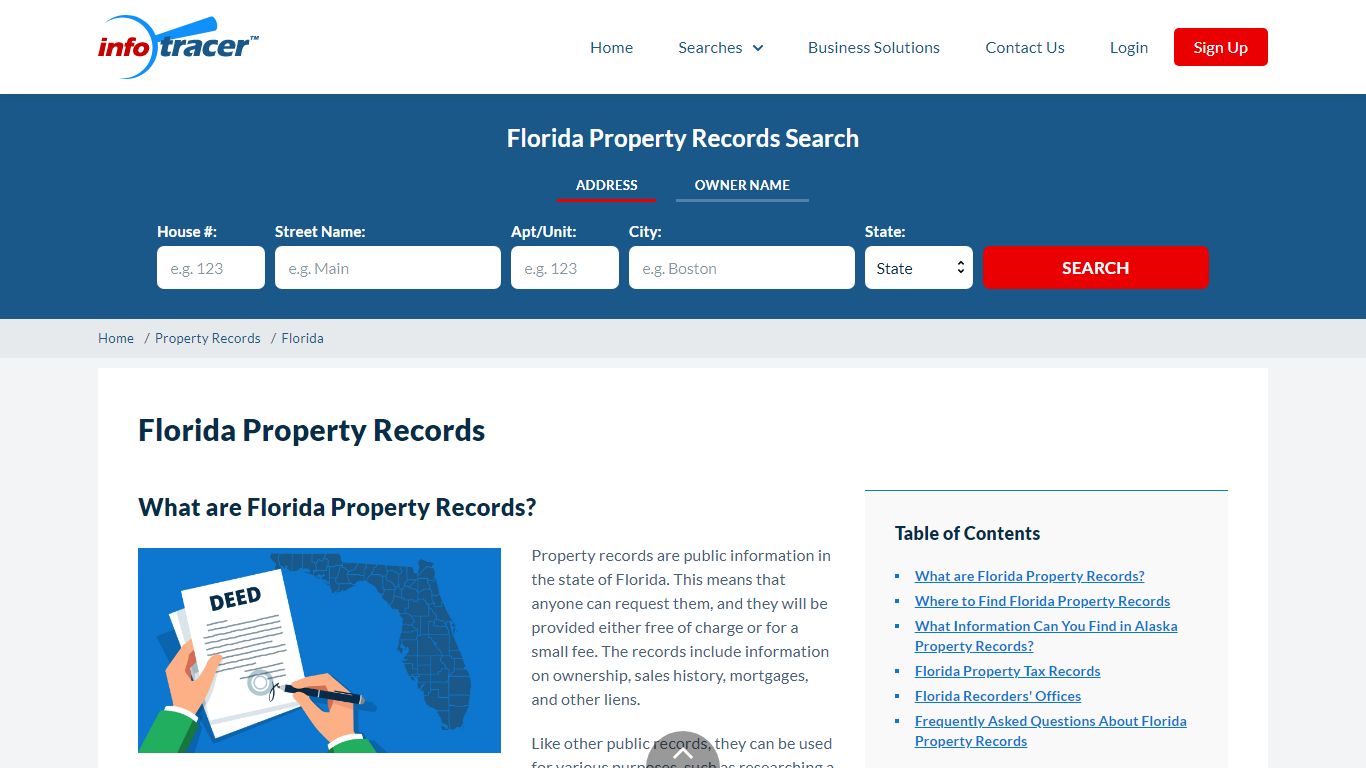 Florida Property Records - Search Owners, Title, Tax and Deeds - InfoTracer